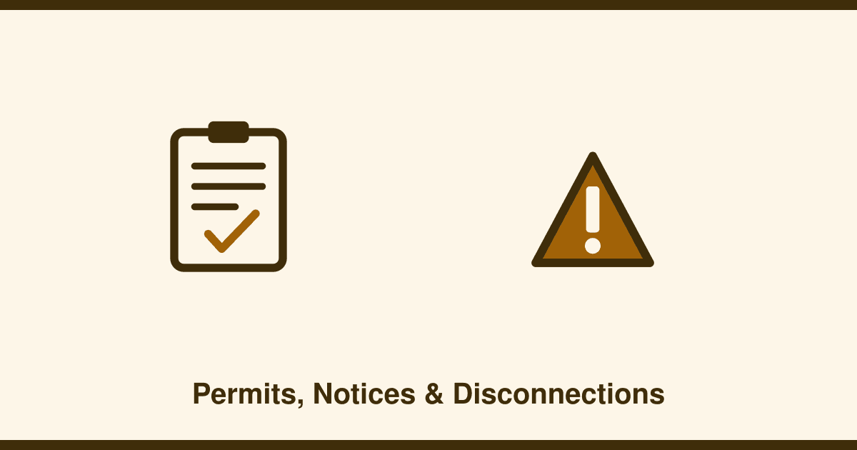 Permits, notifications and service disconnections before demolition day